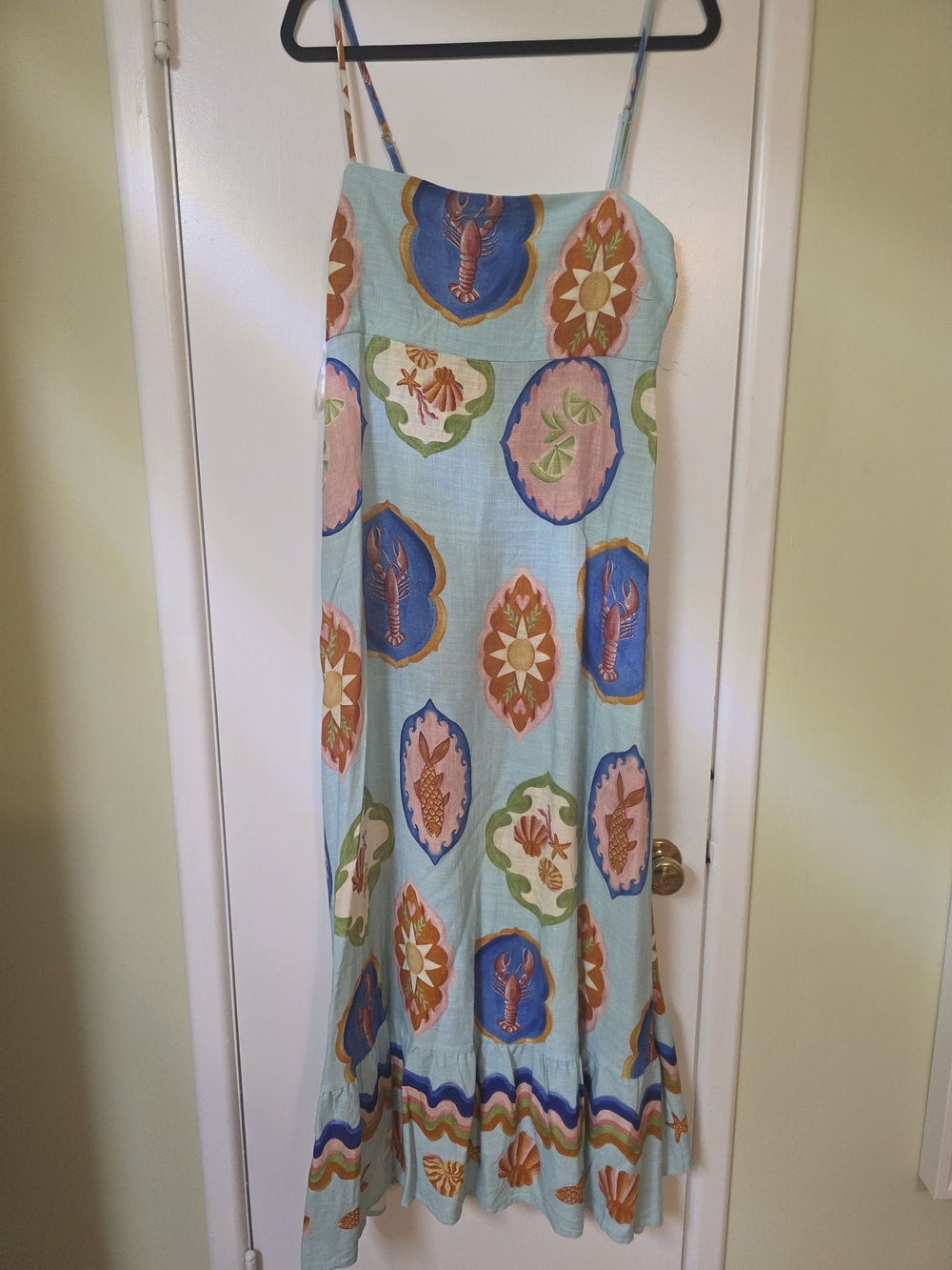 Label Of Love Light Aqua Blue Nautical Printed Maxi Dress In Boardwalk XL